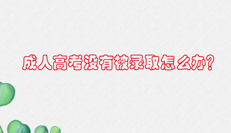 宁波成人高考没有被录取怎么办？